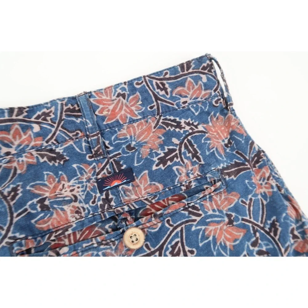 Faherty‎ Shorts Mens 32 Navy Printed Cotton Floral Print Casual Chino